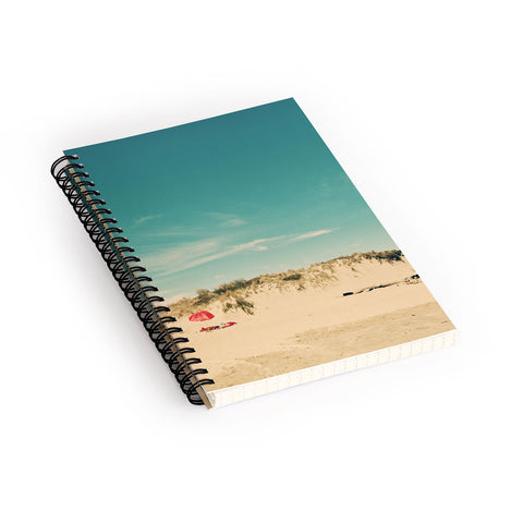Happee Monkee Red Beach Umbrella Spiral Notebook