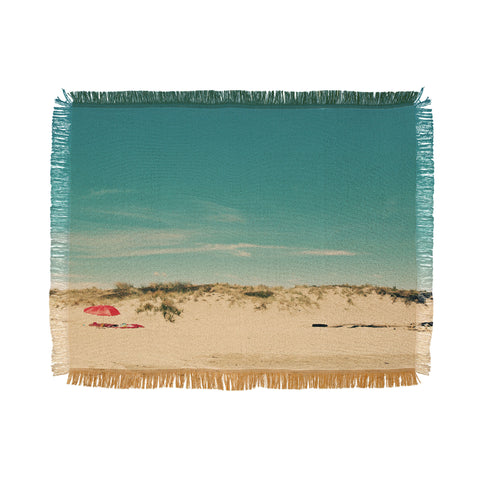 Happee Monkee Red Beach Umbrella Throw Blanket