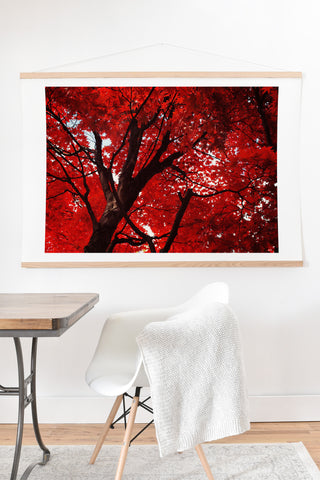 Happee Monkee Red Canopy Art Print And Hanger