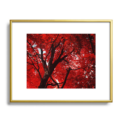 Happee Monkee Red Canopy Metal Framed Art Print