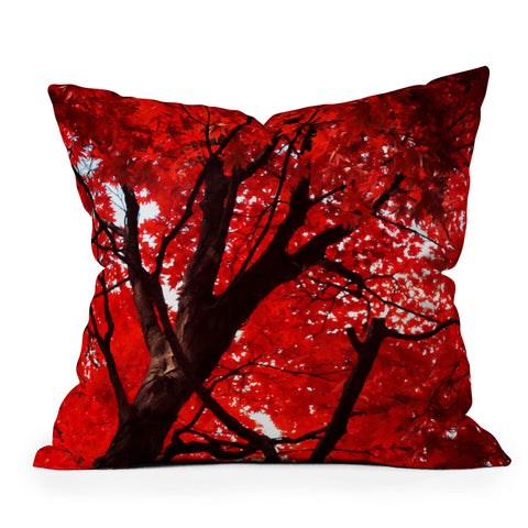 Happee Monkee Red Canopy Throw Pillow