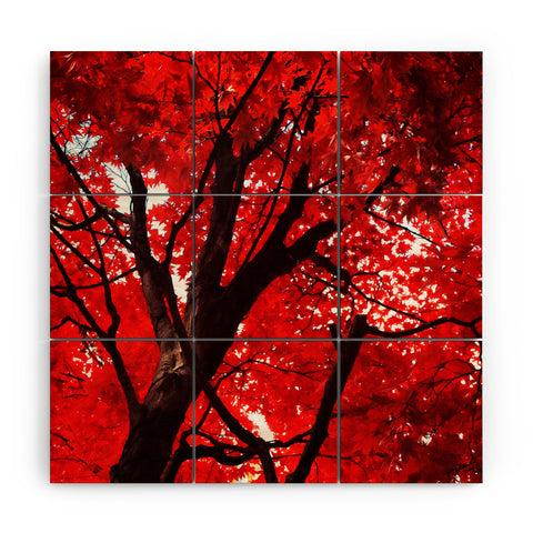 Happee Monkee Red Canopy Wood Wall Mural