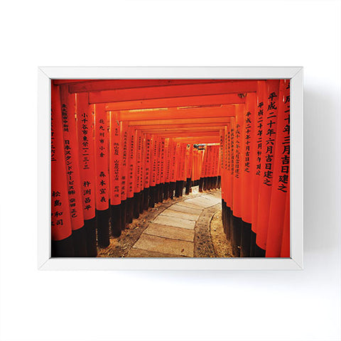Happee Monkee Red Gates Kyoto Framed Mini Art Print