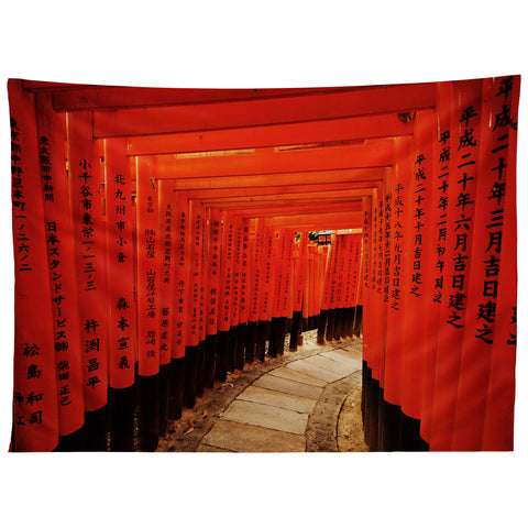 Happee Monkee Red Gates Kyoto Tapestry