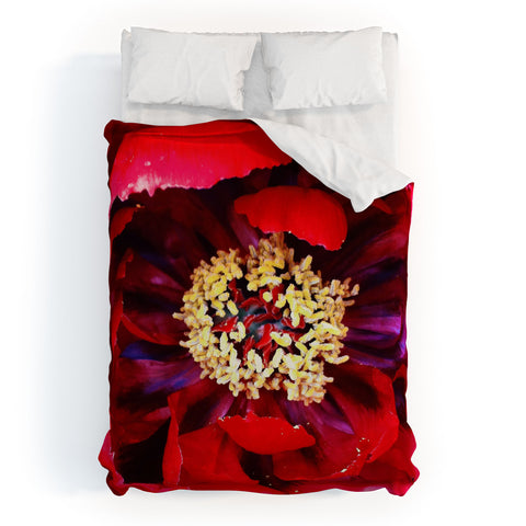 Happee Monkee Red Peony Duvet Cover