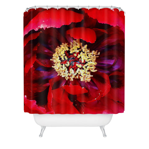 Happee Monkee Red Peony Shower Curtain