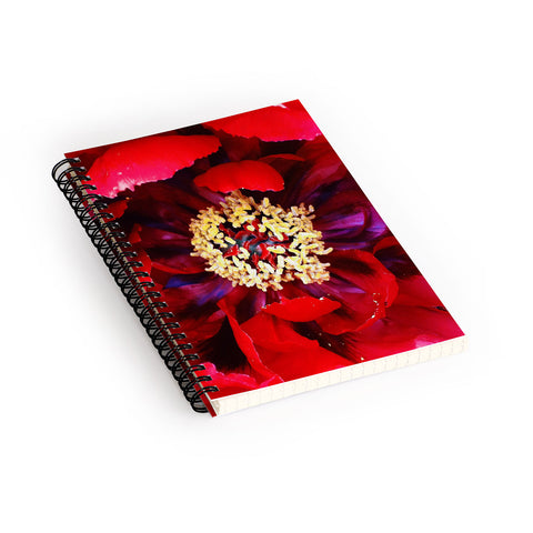 Happee Monkee Red Peony Spiral Notebook
