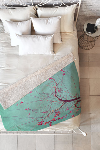 Happee Monkee Red Stars Fleece Throw Blanket