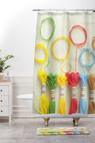 Happee Monkee Sew La Ti Do Shower Curtain And Mat