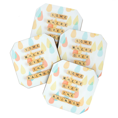 Happee Monkee Somewhere Over The Rainbow Coaster Set