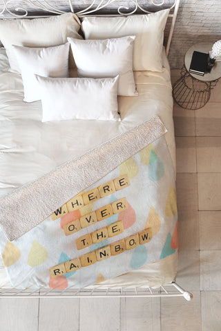 Happee Monkee Somewhere Over The Rainbow Fleece Throw Blanket