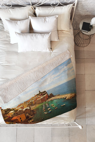 Happee Monkee Summer in Vernazza Fleece Throw Blanket
