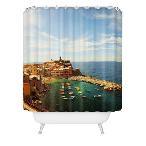 Happee Monkee Summer in Vernazza Shower Curtain