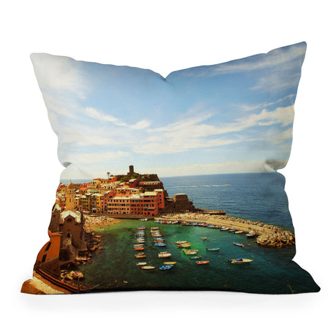 Happee Monkee Summer in Vernazza Throw Pillow