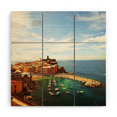 Happee Monkee Summer in Vernazza Wood Wall Mural