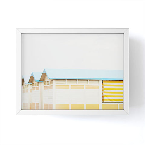 Happee Monkee Sunny Beach Huts Framed Mini Art Print