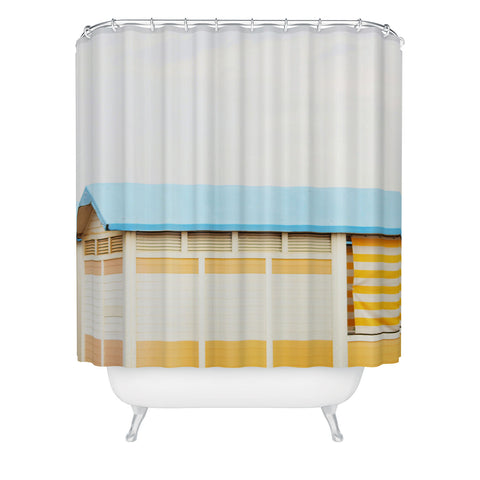 Happee Monkee Sunny Beach Huts Shower Curtain
