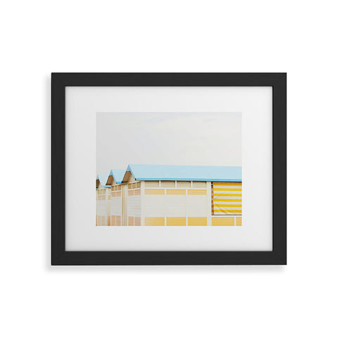 Happee Monkee Sunny Beach Huts Framed Art Print