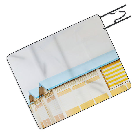 Happee Monkee Sunny Beach Huts Picnic Blanket
