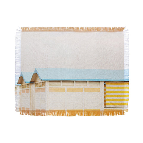 Happee Monkee Sunny Beach Huts Throw Blanket