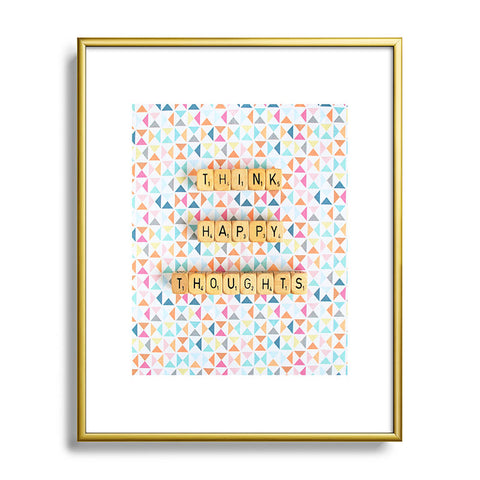 Happee Monkee Think Happy Thoughts Metal Framed Art Print