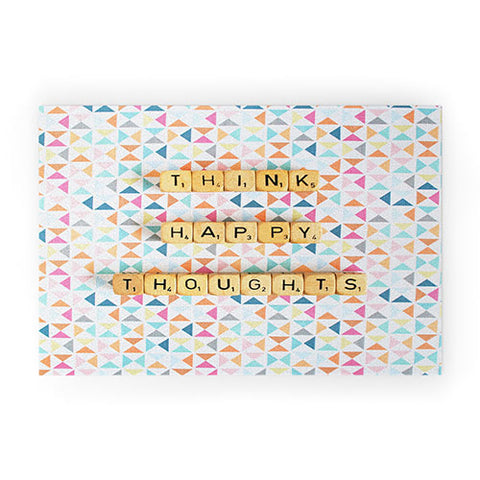 Happee Monkee Think Happy Thoughts Welcome Mat