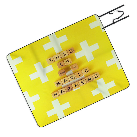 Happee Monkee This is Where The Magic Happens Picnic Blanket