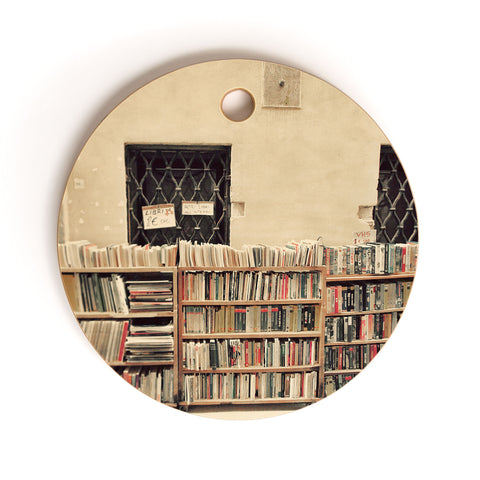 Happee Monkee Venice Bookstore Cutting Board Round