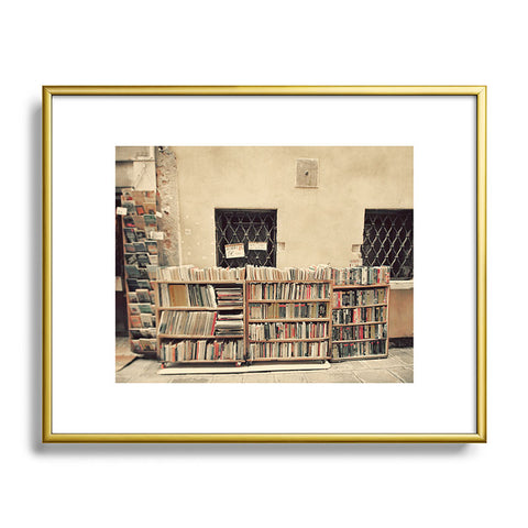 Happee Monkee Venice Bookstore Metal Framed Art Print