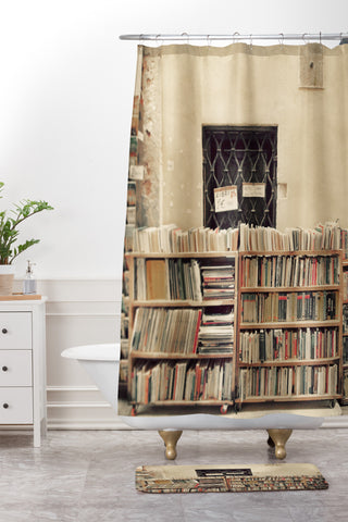 Happee Monkee Venice Bookstore Shower Curtain And Mat