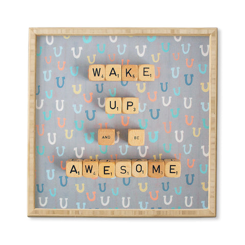 Happee Monkee Wake Up And Be Awesome Framed Wall Art