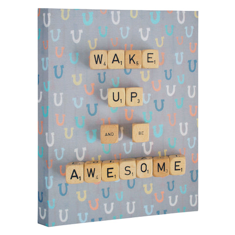 Happee Monkee Wake Up And Be Awesome Art Canvas