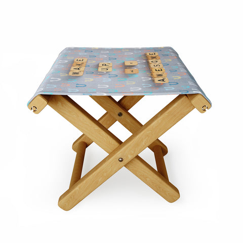 Happee Monkee Wake Up And Be Awesome Folding Stool