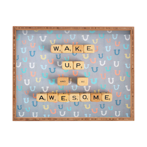 Happee Monkee Wake Up And Be Awesome Rectangular Tray