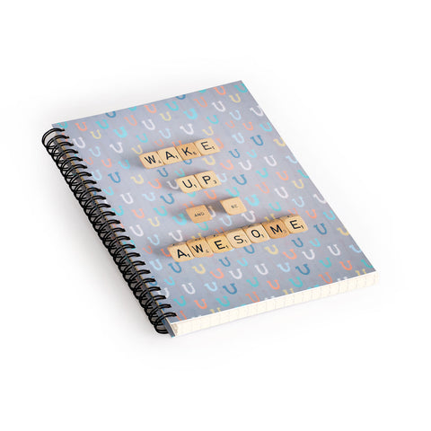 Happee Monkee Wake Up And Be Awesome Spiral Notebook