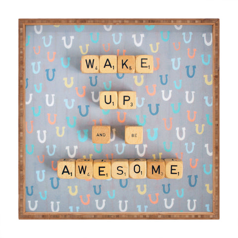 Happee Monkee Wake Up And Be Awesome Square Tray