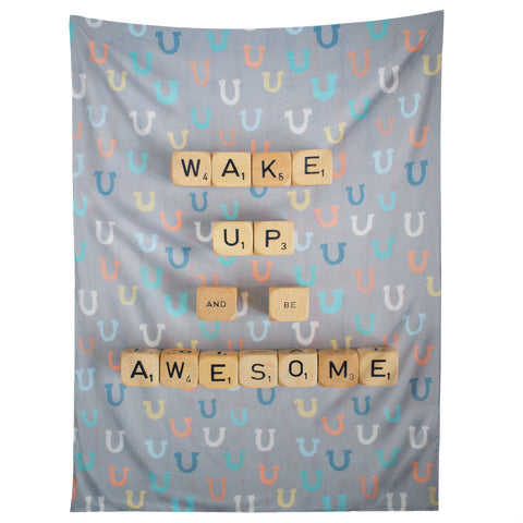 Happee Monkee Wake Up And Be Awesome Tapestry