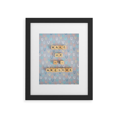 Happee Monkee Wake Up And Be Awesome Framed Art Print