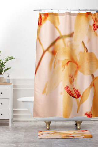 Happee Monkee Wild Orchids 2 Shower Curtain And Mat