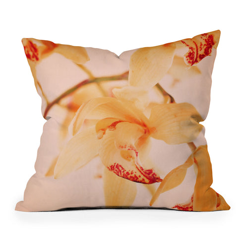 Happee Monkee Wild Orchids 2 Throw Pillow