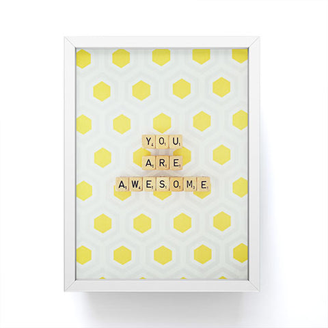 Happee Monkee You Are Awesome Framed Mini Art Print