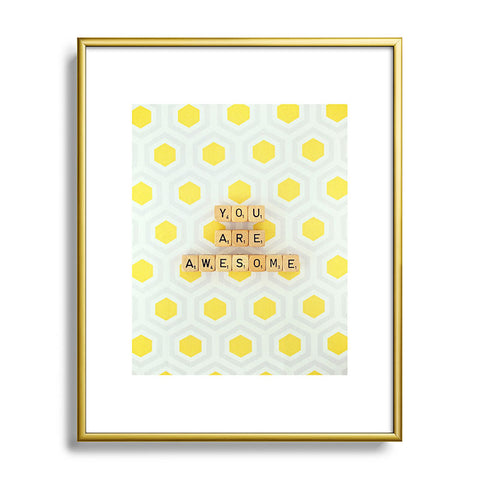 Happee Monkee You Are Awesome Metal Framed Art Print