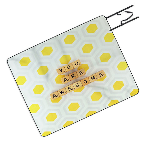 Happee Monkee You Are Awesome Picnic Blanket