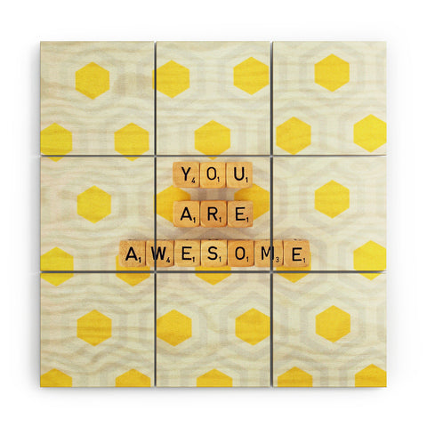 Happee Monkee You Are Awesome Wood Wall Mural