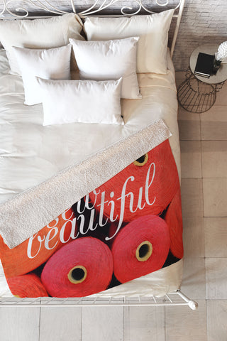 Happee Monkee You Are Sew Beautiful Fleece Throw Blanket