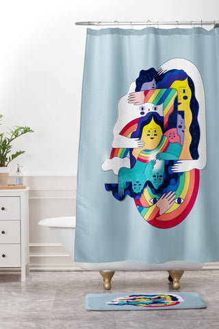 Happyminders Over the Rainbow Shower Curtain And Mat