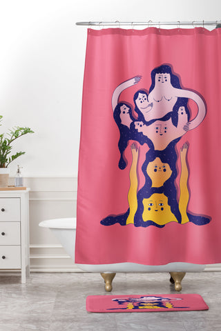 Happyminders Woman Shower Curtain And Mat