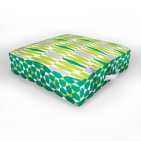 Heather Dutton Abacus Emerald Outdoor Floor Cushion
