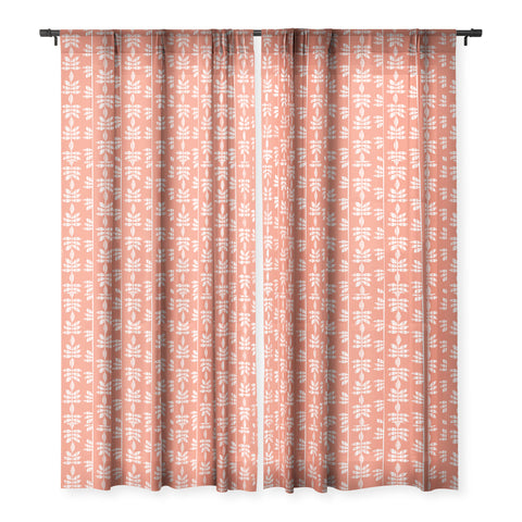 Heather Dutton Abadi Coral Sheer Window Curtain