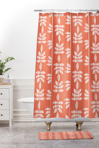 Heather Dutton Abadi Coral Shower Curtain And Mat